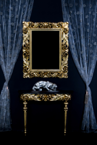 Consolle in legno con top in marmo e specchio 100% made in Italy arredo classico decorazione d'interni barocco Italian furnishing furnirniture