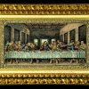 Cornice 18/8 con arazzo "Ultima cena" Frame 18/8 with tapestry "Last supper" Cornice in legno Made in Italy Quadro fabbricato in Italia