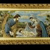 Cornice TRF con arazzo Sacra Famiglia Frame TRF with tapestry Holy family Quadro con cornice in legno fabbricato in Italia Madein Italy
