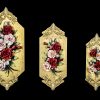 Fiori rossi in porcellana di Capodimonte realizzati a mano, oggettistica da parete 100% made in Italy Decorazione d'interni classici