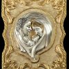 Quadro sagomato in legno con placca in resina argentata, Sacra Famiglia , quadro icona religiosa. arte sacri quadro con figura religiosa Italy